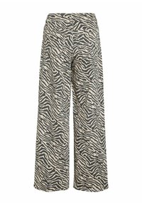 Laivalaivan lahkeet vaaleanbeige kankaasta, jossa on musta seepra-raitoitus. Varustettu kahdella takataskulla ja sileällä vyötärölinjalla.