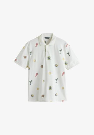 Next, Polo shirt - white embroidered