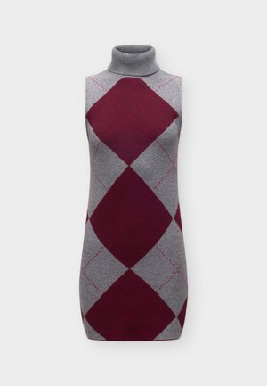 DKNY, FUZZY SLEEVELESS TURTLE NECK  - Robe pull - claret/heather grey