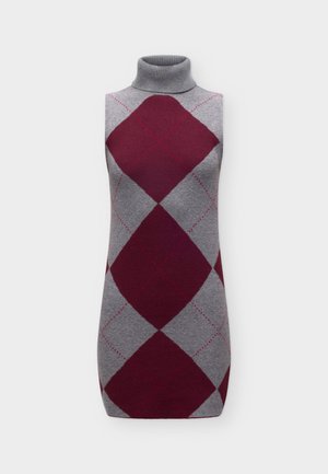 DKNY, FUZZY SLEEVELESS TURTLE NECK - Robe pull - claret/heather grey