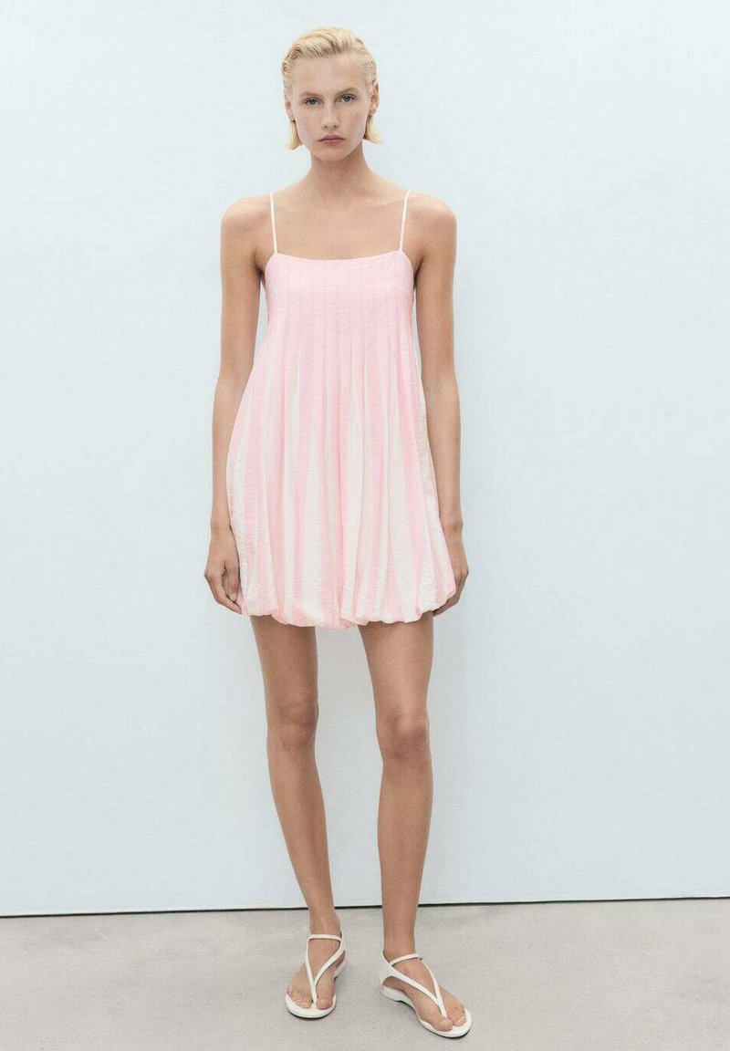 mango light pink dress Mango Sweetheart Neck Linen Blend Mini Dress In Light Pink - 60% Off
