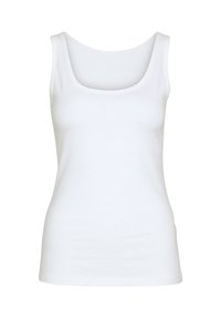 Witte tanktop van glad katoen, met een vierkante halslijn en brede schouderbanden, met een aansluitende pasvorm en zonder zichtbare patronen.