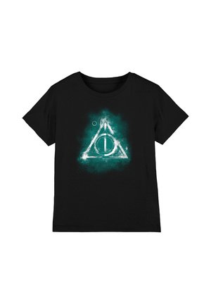 Cotton Soul, HARRY POTTER GEOMETRIC DEATHLY HALLOWS UNISEX - Print T-shirt - black