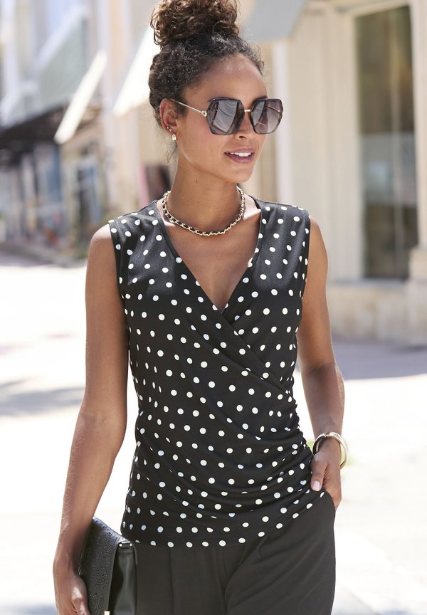 Bluse - schwarz weiß bedruckt