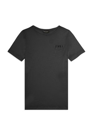 CORTA CON STRASS A FORMA DI TASCHINO  - Camiseta estampada - black