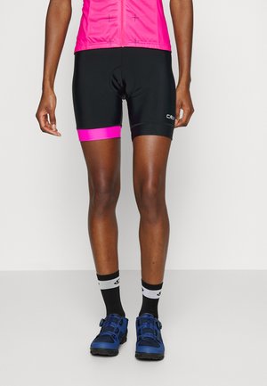 WOMAN BIKE SHORTS - Tights - nero/purple fluor
