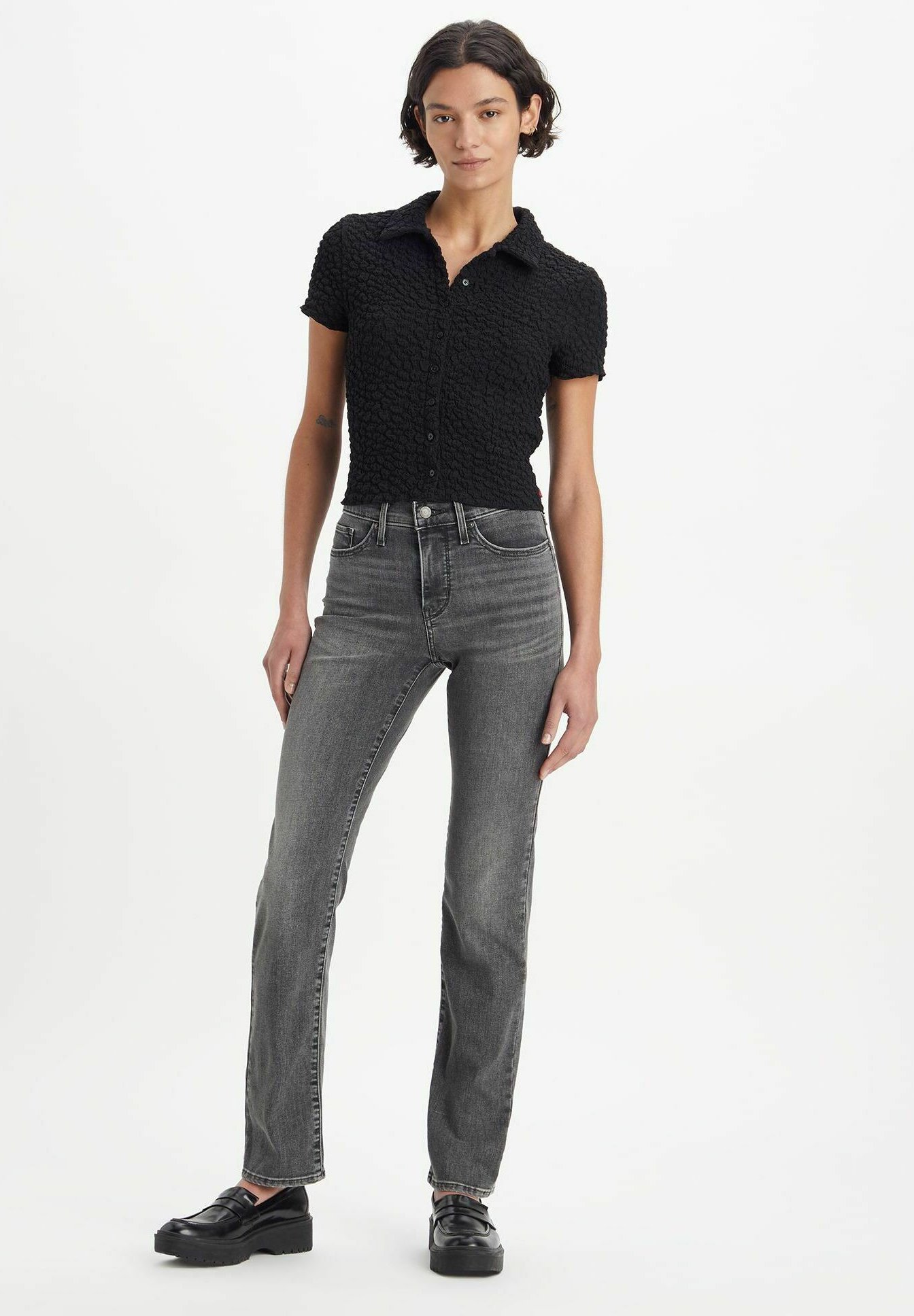STARK Style Greta Jeans Donna Vita Comoda Elastica - Gamba Dritta, Coscia Normale, Nero, Taglia 54
