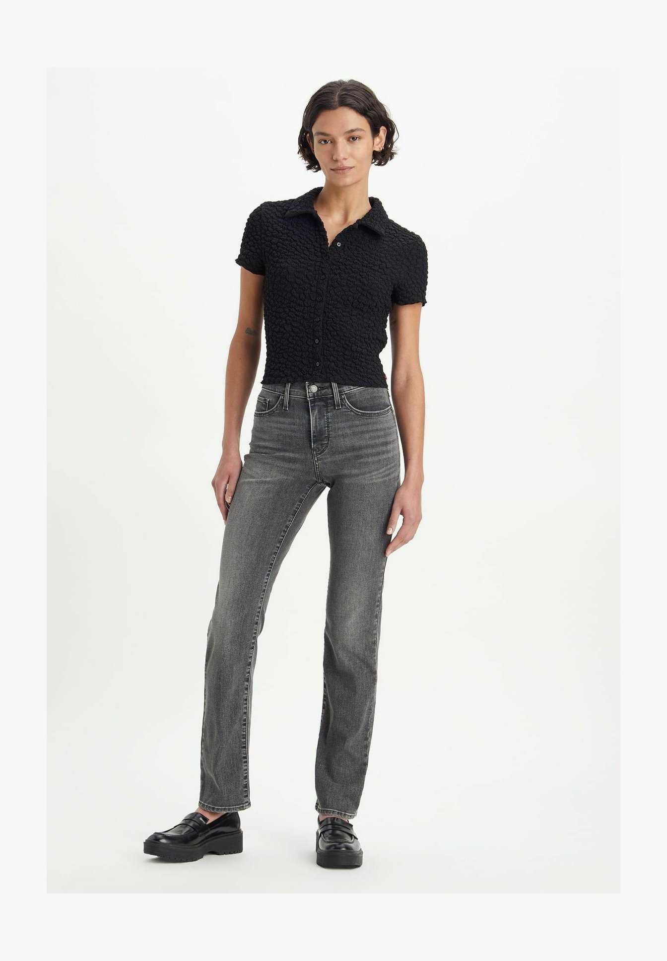 STARK Style Greta Jeans Donna Vita Comoda Elastica - Gamba Dritta, Coscia Normale, Nero, Taglia 54