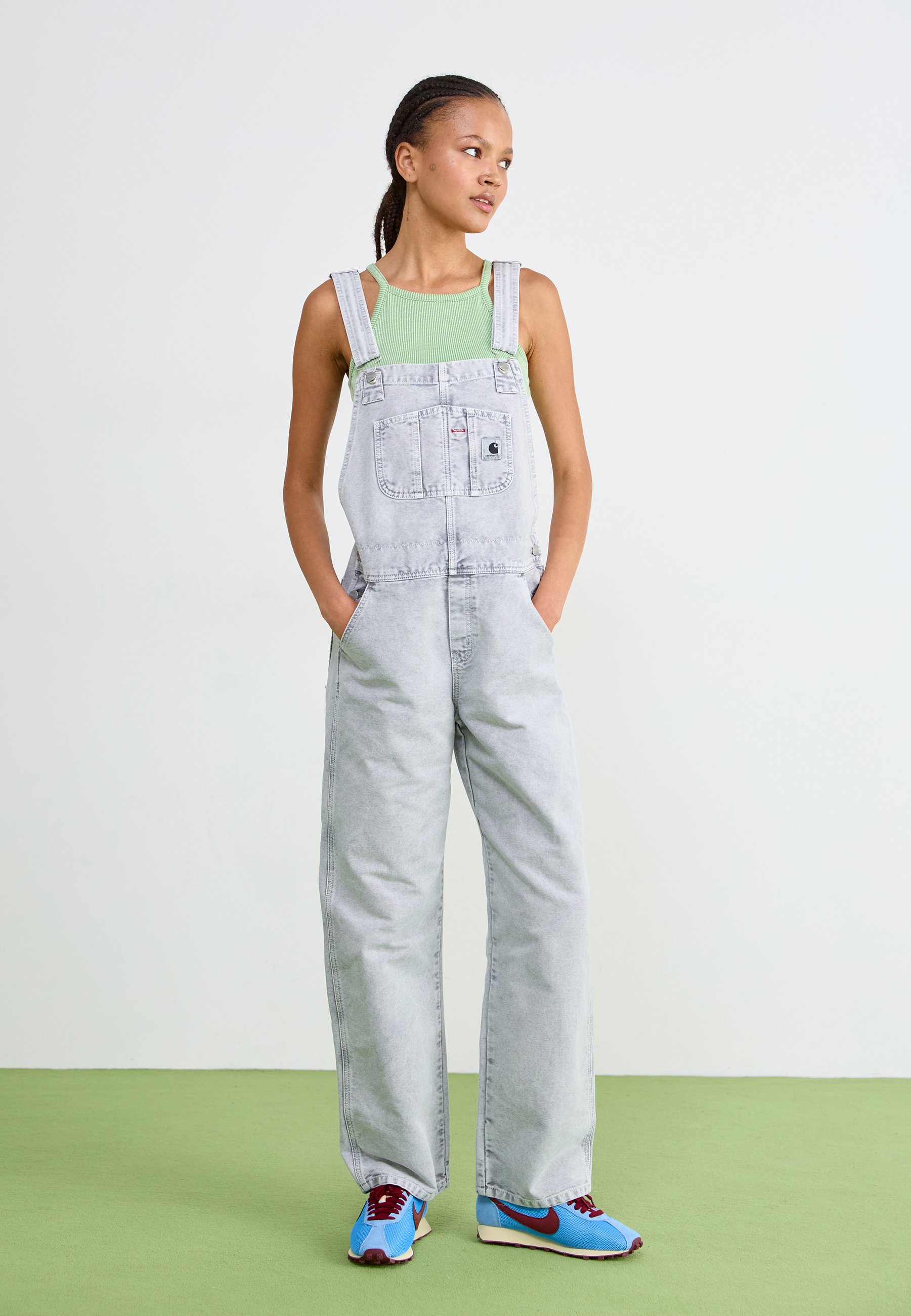 Carhartt WIP BIB OVERALL STRAIGHT - Dungarees - black chalk wash