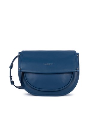 Borsa a tracolla in pelle blu Lancaster Paris con chiusura a pattina e tracolla regolabile, logo frontale e hardware in tonalità argento.