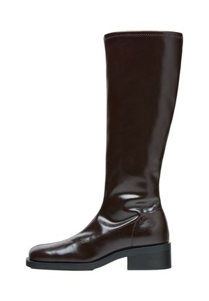 Stradivarius, SOFT STRETCH HEELED BOOTS - Platform boots - dark brown