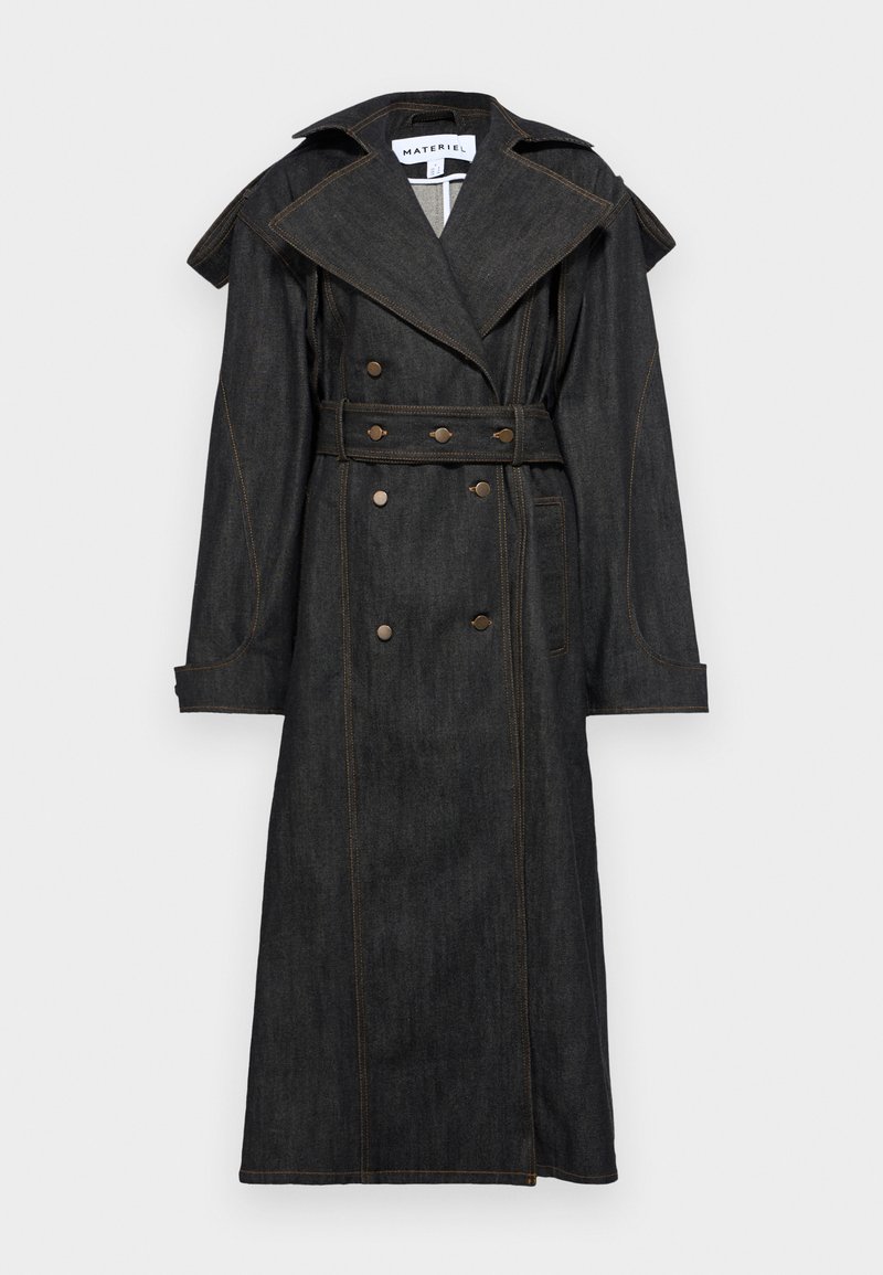 Materiel Trenchcoat zwart denim/blackdenim Materiel Trenchcoat zwart denim/blackdenim