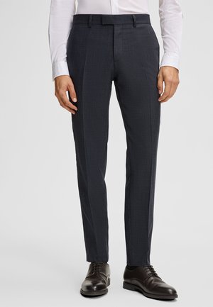 MELWIN - Pantalon de costume - dunkelblau gemustert
