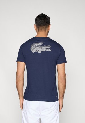 DOUBLE CROC - Sport T-Shirt - navy blue/white