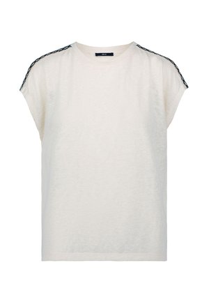 zero MIT KONTRASTSTICKEREI - Print T-shirt - patch creamblack