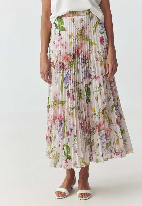 MIRAMA - Faltenrock - beige