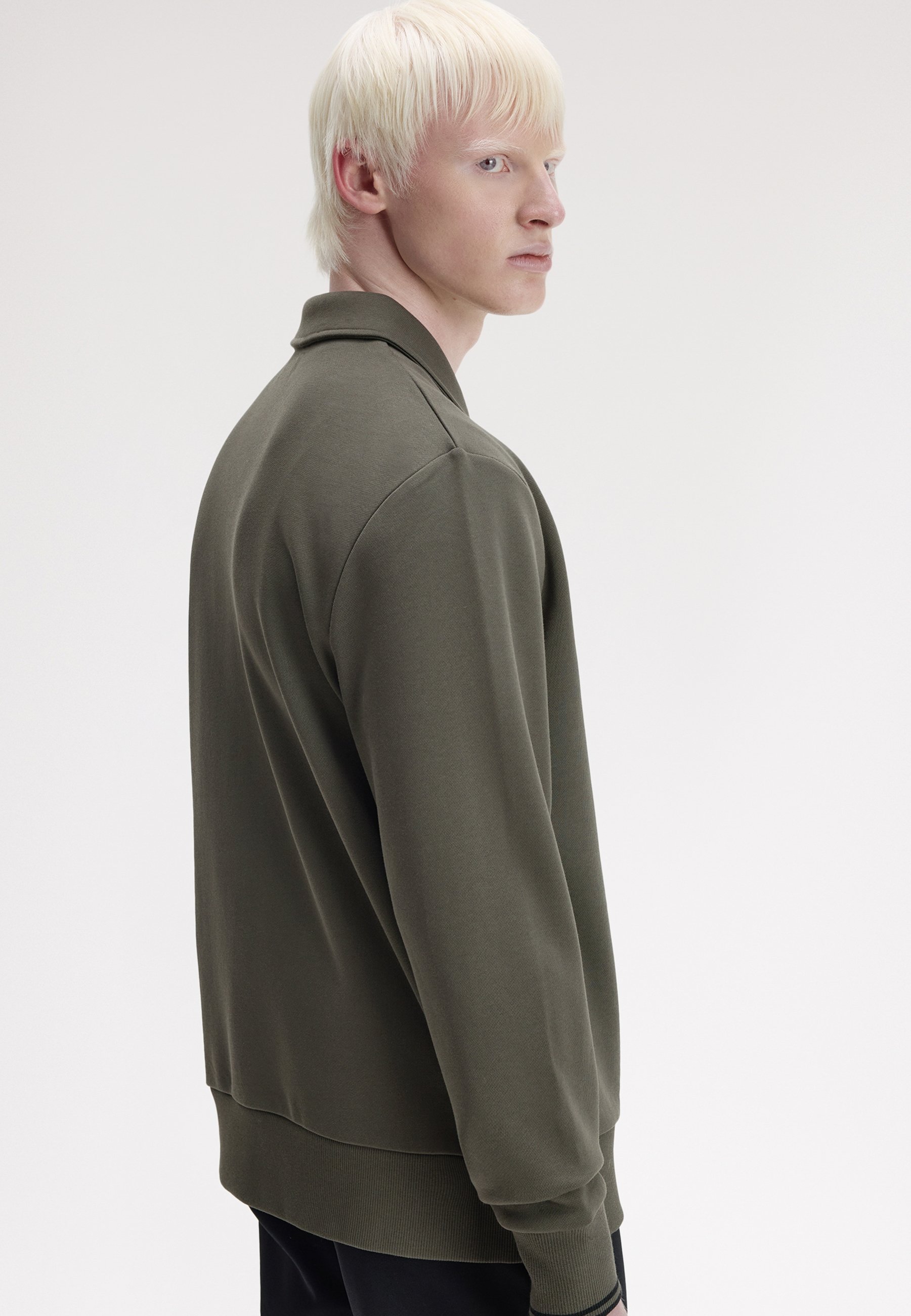 Fred Perry HALF ZIP COLLARED - Camisola - field green/verde