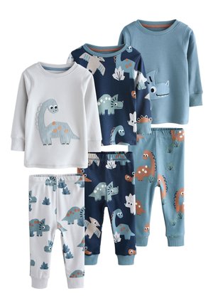 Next, REGULAR FIT - SNUGGLE 3 PACK SET - Pyjama set - navy/grey dinosaur