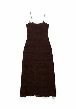 NA-KD, SMOCKED RUFFLE MAXI DRESS - Vestito lungo - brown
