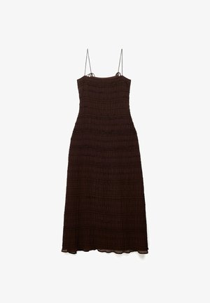 NA-KD, SMOCKED RUFFLE MAXI DRESS - Vestito lungo - brown