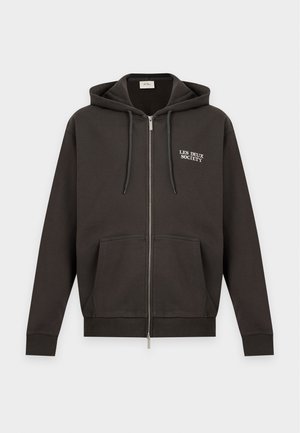Les Deux, HORSE ZIPPER HOODIE - Суитшърт с цип - raven grey