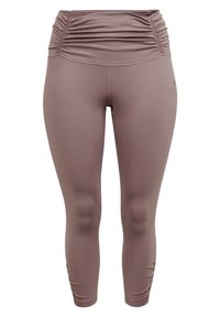 Bordeaux hoge taille legging met geraffineerde details, soepele textuur en aansluitend ontwerp, geschikt voor sportieve of casual kleding.