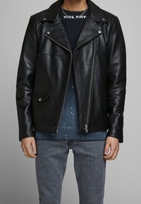 Jack & Jones Kožená bunda - black