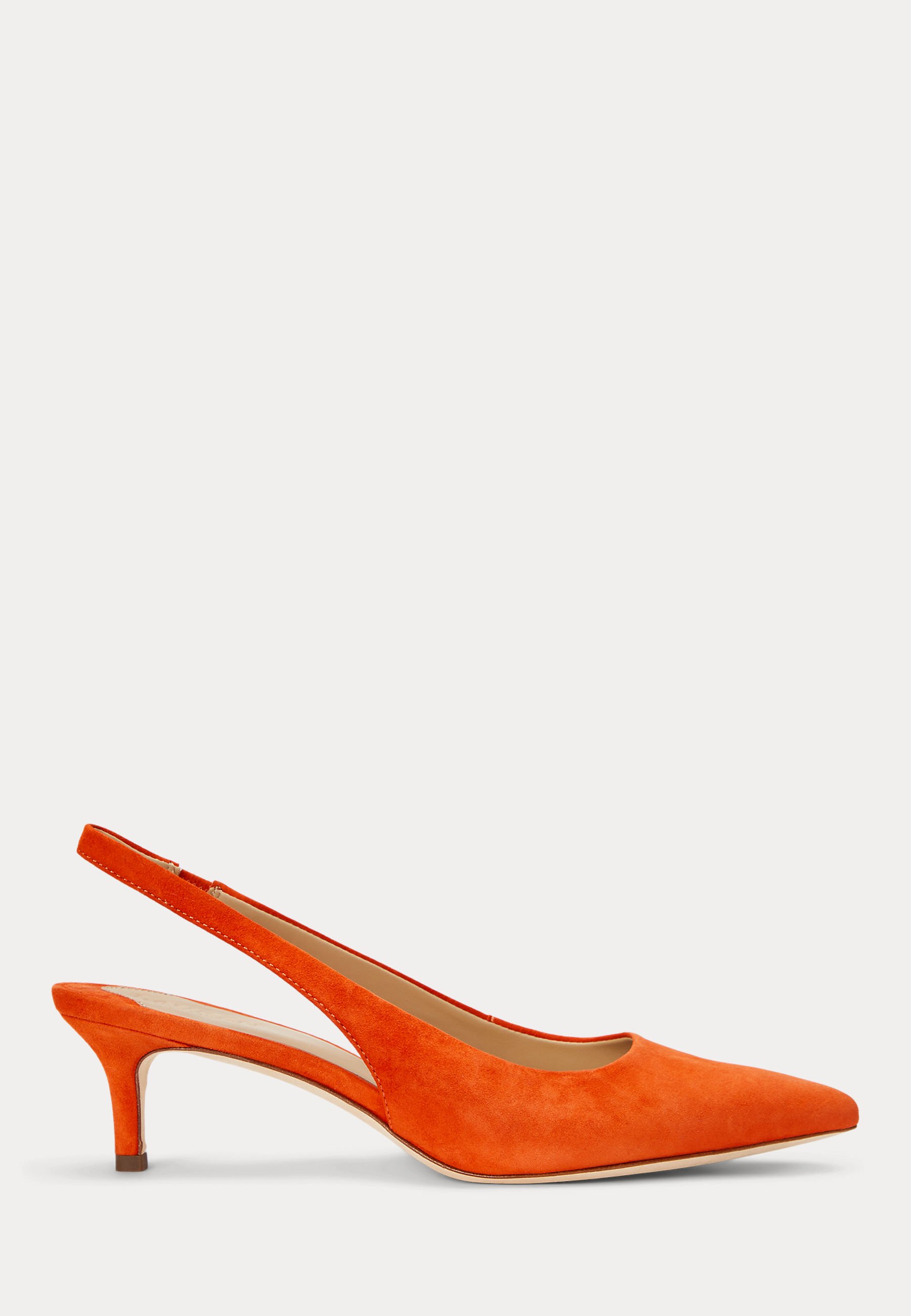 Slingback Orange Closed Toe Heels Orange High Heels Slingpumps