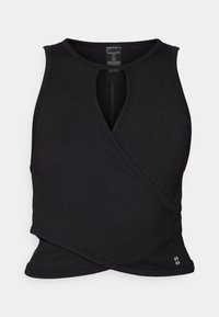 MINDFUL SEAMLESS WRAP TANK  - Tops - black