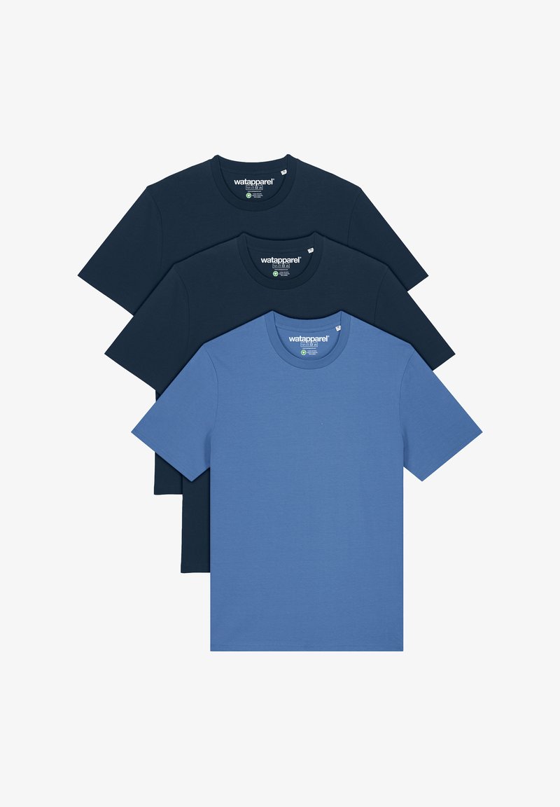 watapparel 3ER MULTIPACK - T-shirt basic - french navy bright blue