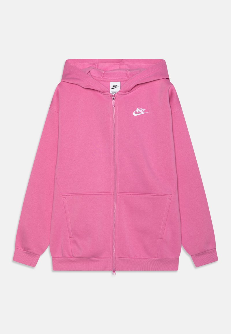 Nike Sportswear SPORTSWEAR CLUB FLEECE - Zip-up sweatshirt - magic flamingo/white