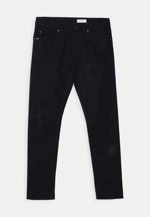Zwarte denim jeans met een slim fit, vijf-pocket design en metalen hardware. Inclusief een leren label op de achterste tailleband.