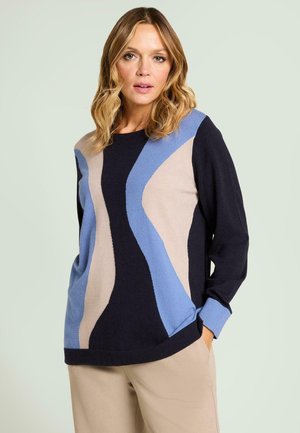 CON INTARSIO - Jersey de punto - blu