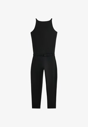 OYSHO, COMFORTLUX CAPRI JUMPSUIT WITH BELT - Jumpsuit - black