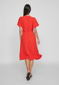 VILA VILOVIE WRAP DRESS - Day dress - poppy red