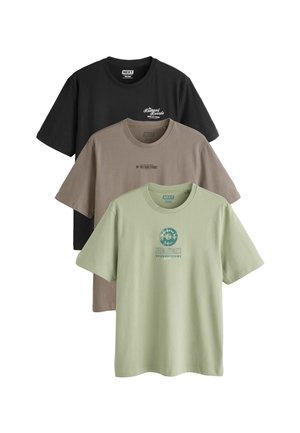 REGULAR FIT - GRAPHIC 3 PACK - T-Shirt print - black grey white