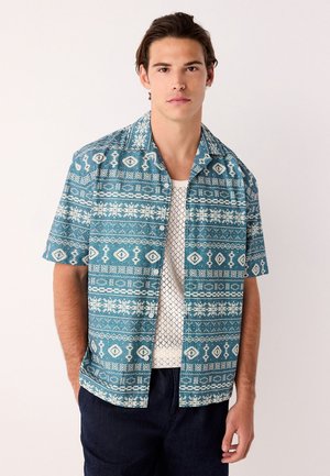 Next NAVAJO STYLE PRINTED SHORT SLEEVE  - Skjorter - blue white