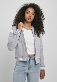 Urban Classics - Sweater met rits - grey white Miniatuurafbeelding 1