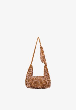 BIMBA Y LOLA, BIMBA Y LOLA BOLSO CROCHET MEDIANO BEADS TEJIDO ÁMBAR - Bolso shopping - ambar