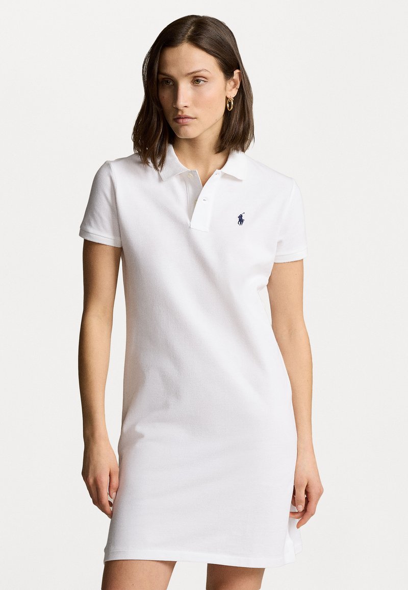 Polo Ralph Lauren - BASIC MESH SHORT SLEEVE COTTON DRESS - Day dress - white, Enlarge