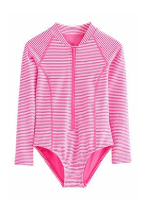 Next, REGULAR FIT -  LONG SLEEVE  - Costume da bagno - pink white stripe