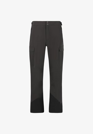 Schwarze Cargo-Hosen aus einem leichten, strapazierfähigen Material. Verfügt über zwei Seitentaschen und eine glatte Textur mit einem geraden Bein-Design.