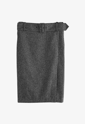 Gonna a matita grigia con motivo pied de poule e cintura in vita, taglio dritto, tessuto di peso medio e texture liscia. Senza tasche.