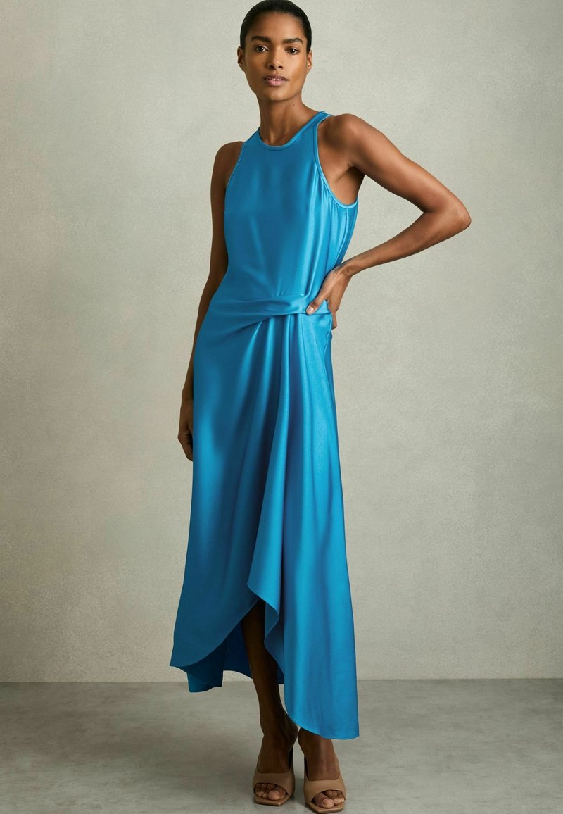 Reiss PETITE FIT MICAH DRAPE TUCK - Maxi šaty - blue
