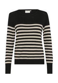 Pulóver - black feather gray mel stripe