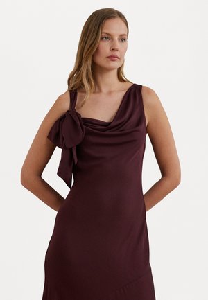 Lauren Ralph Lauren BOW-TRIM CHARMEUSE COWLNECK GOWN - Ballkleid - pinot noir