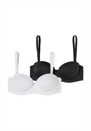2-PACK UNIQUE MICRO - trägerloser/variabler BH - schwarz-weiss