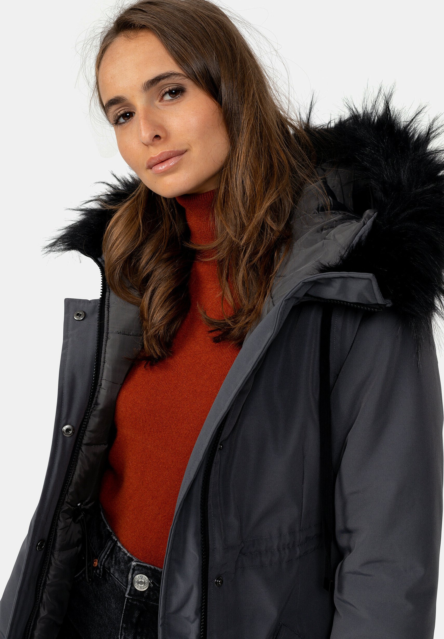 North Wood LIZ PADDING IN WITH - Abrigo de invierno - dark grey/gris oscuro  - Zalando.es