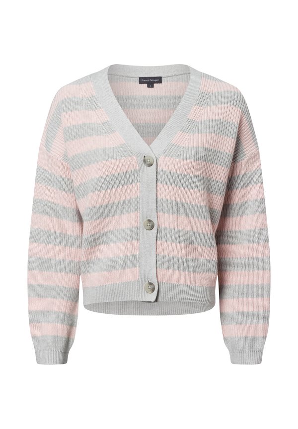 Strickjacke - hellgrau rosa