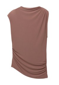 ASYMMETRIC WITH GATHERING - Top - mottled pink